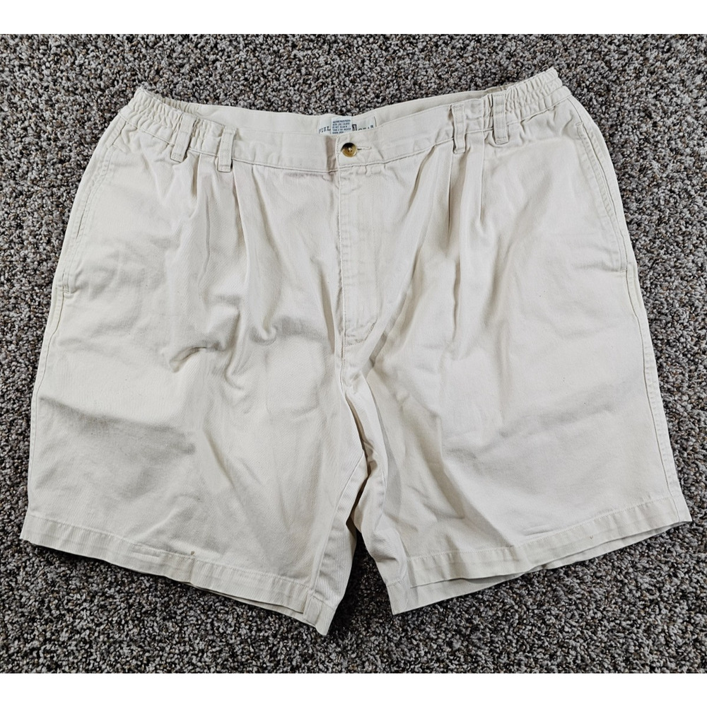 Vtg Field Gear Mens Sz 42 Pleated Front Chino Shorts Light Tan 100% Cotton